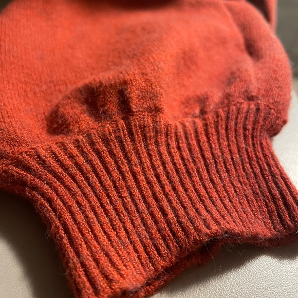 Fall hued pumpkin rust orange heathered mock neck slouchy loose fit sweater s/m - Picture 7 of 7